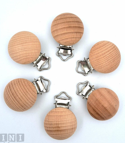 10pcs round wooden soother - wooden,