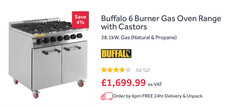 Buffalo 6 Burner Gas Oven