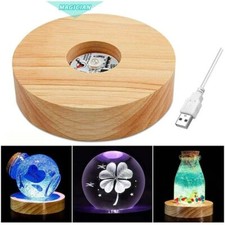 LED Night Light Wooden Round