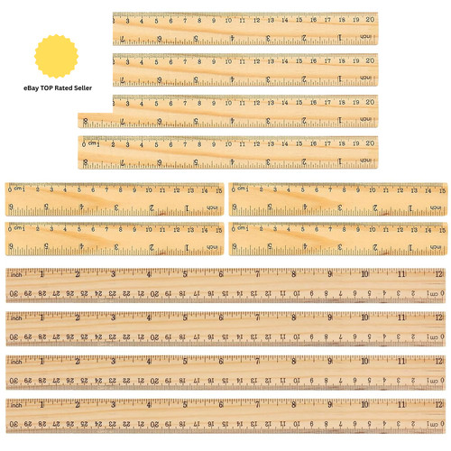 Wooden ruler 12pcs - wooden,