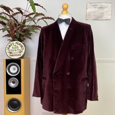 FULLY BESPOKE (44R) Double Breasted Velvet Smoking Tuxedo Dinner Jacket Savile