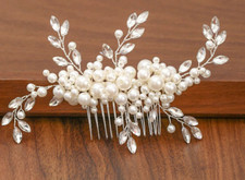 Pearl Bridal Bridesmaid Comb Tiara Hair Accessory Headband Headdress