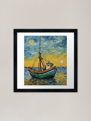 Fishing trawler framed art - "fishing,