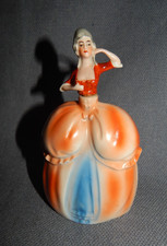 RARE VINTAGE ART DECO CRINOLINE LADY SCENT BOTTLE / PERFUME BOTTLE c 1930's