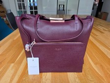 New with Tags Ted Baker CAULLIE Purple Burgundy Leather Handbag & Pouch RRP £185