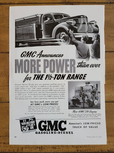 Vintage 1941 gmc truck print - vintage,