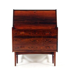 Retro Vintage Danish Modern Bureau Writing Desk Mid Century Rosewood 1960s 70s