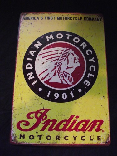 Indian motorcycle retro tin - motorcycle,