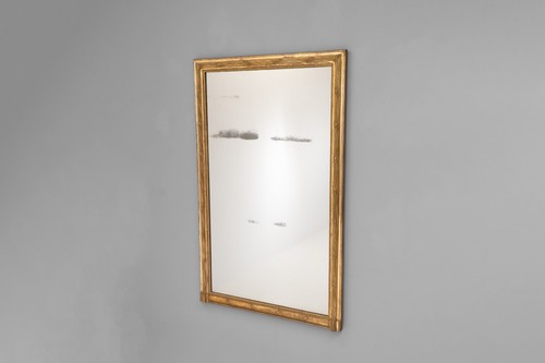 Reeded overmantel mirror - reeded,