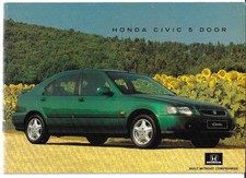 Honda Civic 5-dr 1995-1996 UK Market Sales Brochure 1.4i 1.5i VTEC-E 1.6i LS SR