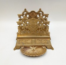 Vintage Brass Letter Rack, Pen