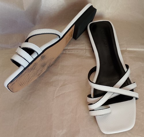White strappy faux leather - strappy,