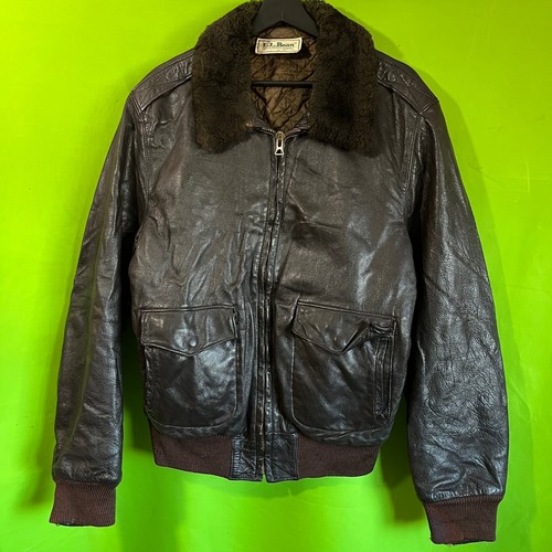 80s vtg bean leather - leather, flight