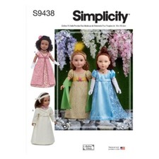 Simplicity Sewing Pattern S9438 18" Regency Style Doll Dresses Dress Clothes