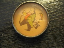 BIRD EGGS  Antique Vtg Dexterity Ball Game Toy Puzzle Glass Mirror back Germany