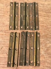3 Pairs Antique Brass Hinges