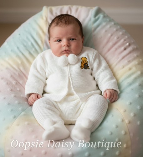 White knitted pom suit - white,