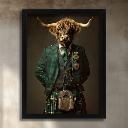 Highland cow portrait wall art - wall,