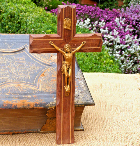 Wooden crucifix wall cross - wall,