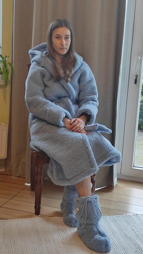 Blue wool bath - bath, robe