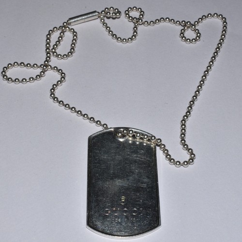 Gucci sterling silver dog tag - silver,