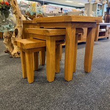 Hampshire Oak Nest Of 3 Side Tables Display Storage