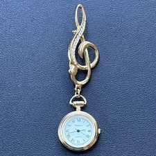 Philip Mercier Vintage Gold Musical Brooch Drop Watch, Needs New Battery 