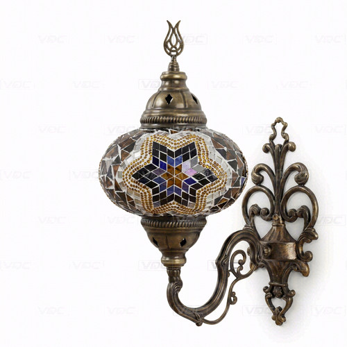 Amber blue turkish mosaic wall - amber,