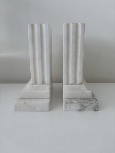 Pair vintage alabaster - pair,