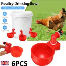 6x Automatic Chicken Water Cup Waterer Poultry Drinking Bowl Feeder Drinker Tool