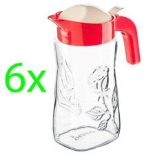 6 X GLASS JUG JUICE KITCHEN