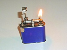 DUNHILL "UNIQUE" STERLING SILVER BLUE ENAMEL LIFTARM LIGHTER - PAT. 143752-RARE