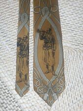 Gianfranco Ferre 100% Silk Tie Rare Historic African Military, Gold Colour