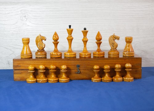 Rare wooden vintage chess - chess, set