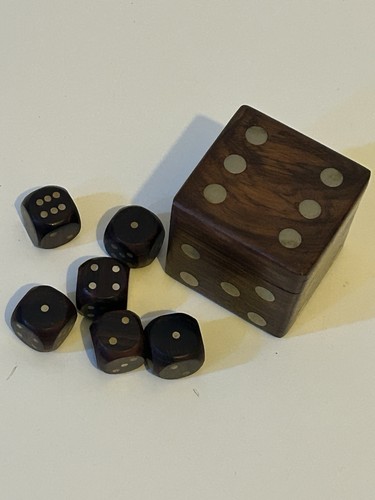 Vintage wooden dice - wooden, with