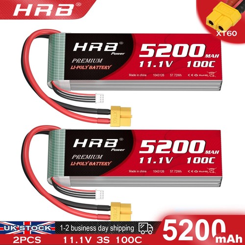 2pcs 5200mah lipo - 11.1v,