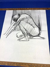 Vintage Charcoal Female Nude