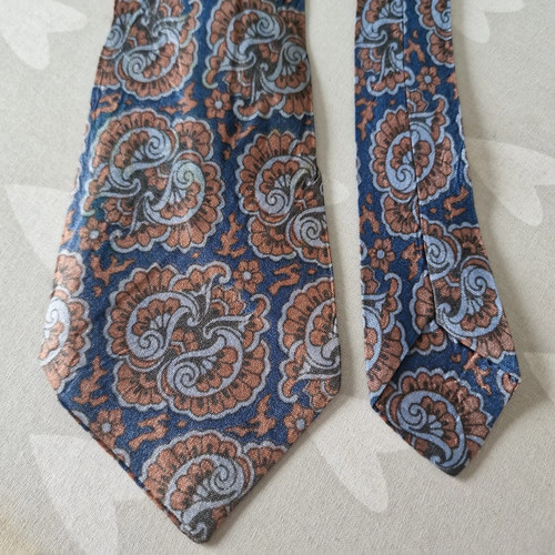 50s 60s tie blue paisley - tie,