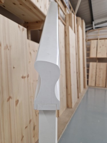 Primed stair handrail - stair, modern
