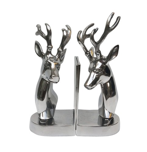Metal deer bookend - metal, stag