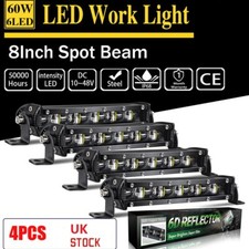 4pc 7in LED Work Light Bar Spot Flood Beam Lights Driving Lamp Offroad Car Truck