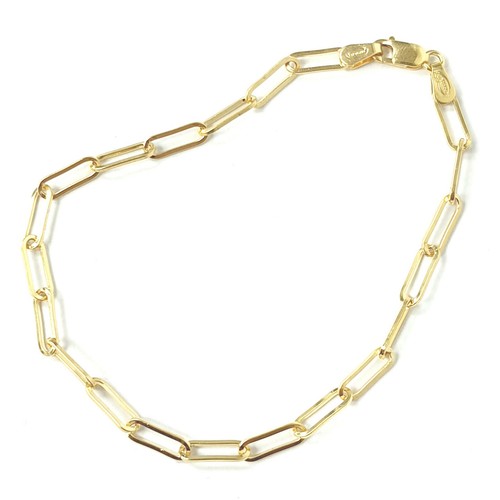 9ct gold paperclip - gold, bracelet