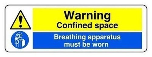 Warning confined space must - a,