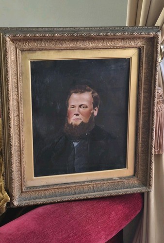 Antique oil board - board, bearded