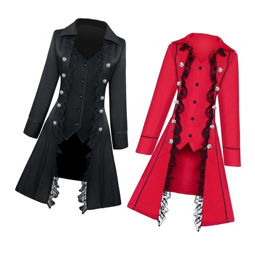 Steampunk black coat with gold - black,