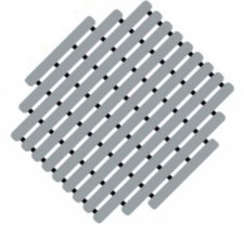 Oval Floor Mat Grey Hard Wearing Plastic for sunbeds Etc Good Used Condition