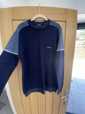 Kickers Men’s Jumper Size Medium 90s Navy And Grey Over Sized