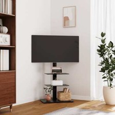  Corner TV Stand - Black Steel