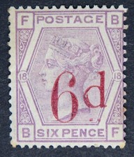 GB SG162 QV 1883 6d on 6d