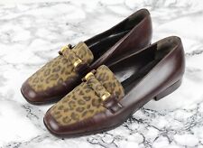 RUSSELL & BROMLEY Brown Leather Leopard Animal Loafers Shoes Size EU 37 / UK 4